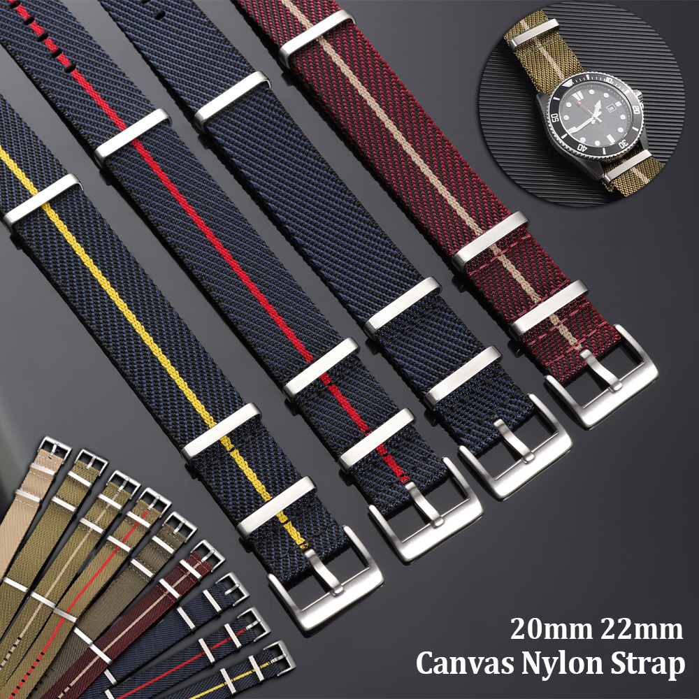 Canvas Strap Watch - 20mm 22mm Premium Military Strap for