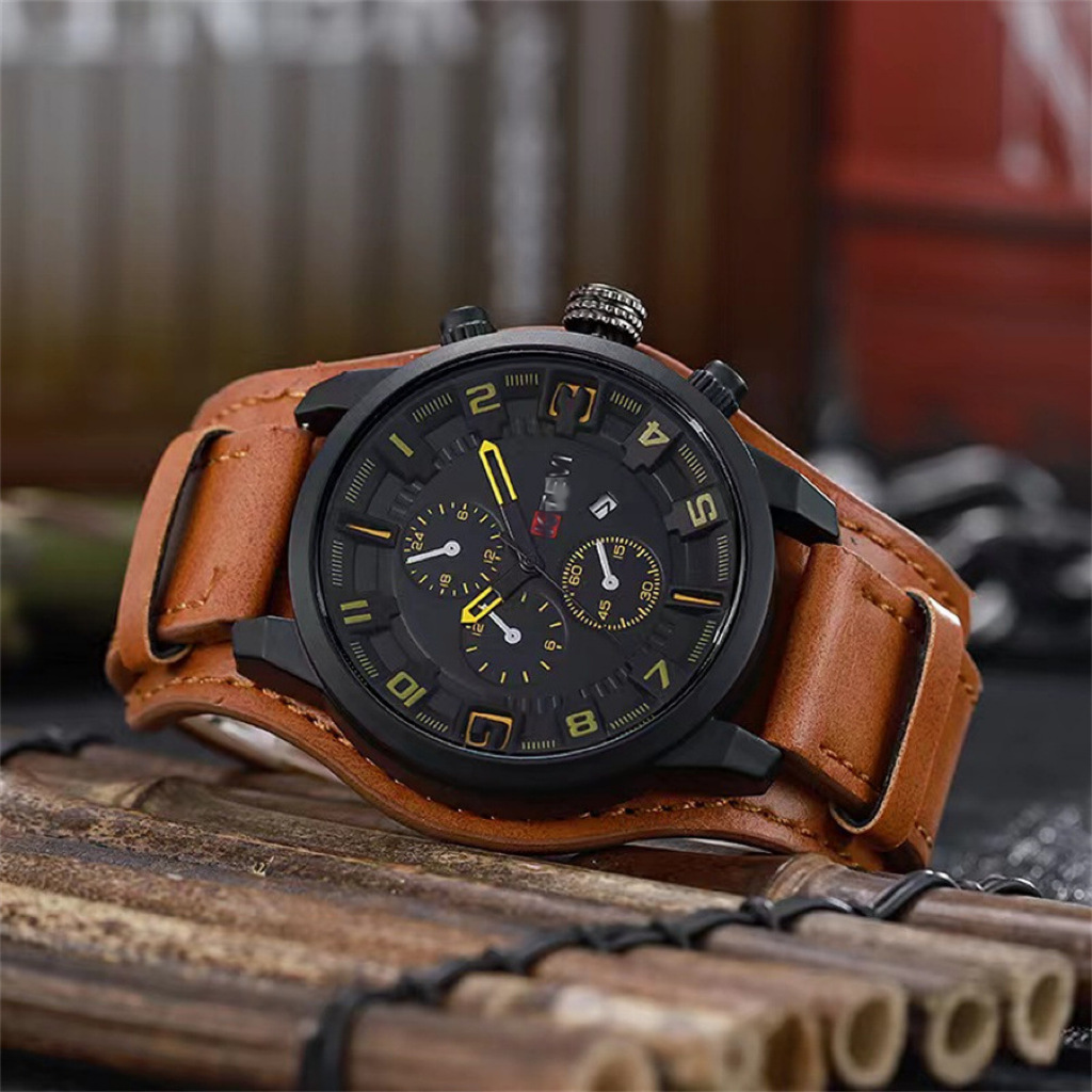 Retro Luxury Men Quartz Watch  - огляд і ціна Leather Watch Band Men