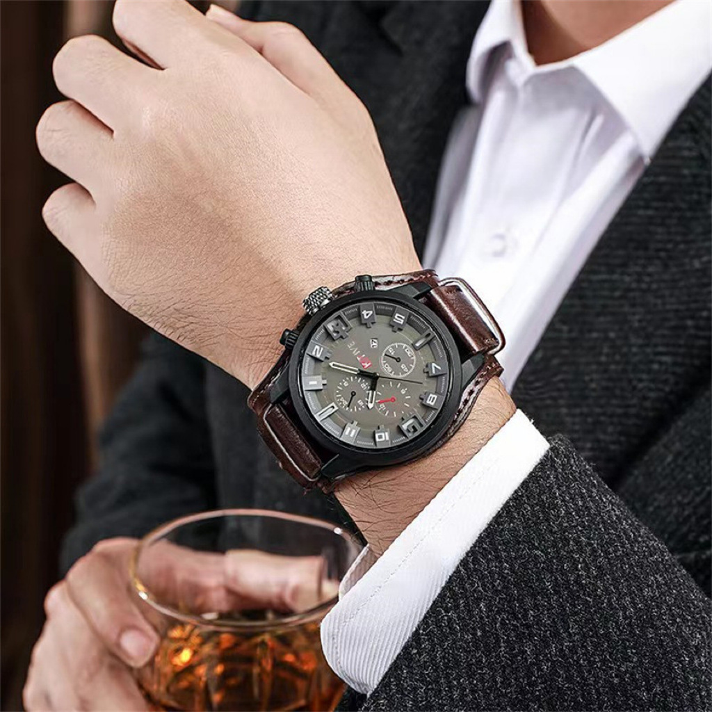 Retro Luxury Men Quartz Watch  - огляд і ціна Leather Watch Band Men