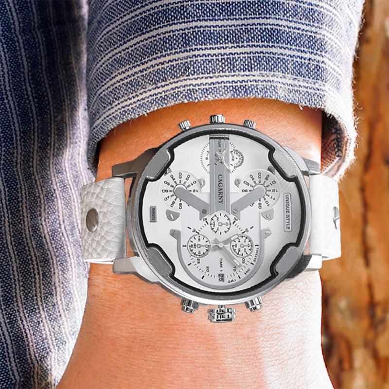 Cagarny Watch 6820 Dual Displa - огляд і ціна Leather Watch Band Men