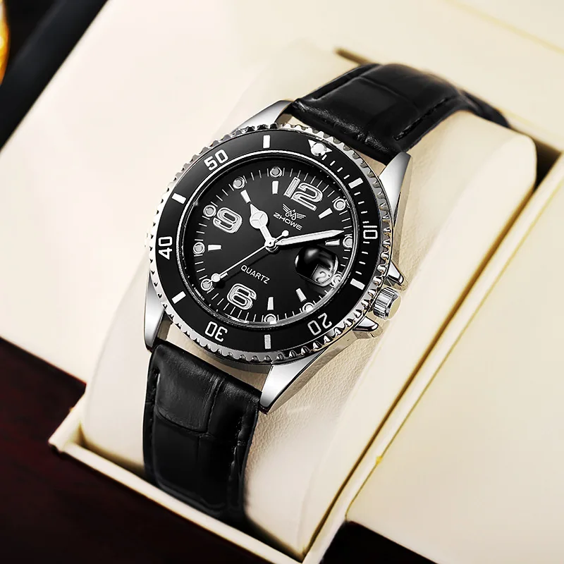 Fashion Leather Strap Men Busi - огляд і ціна Leather Watch Band Men