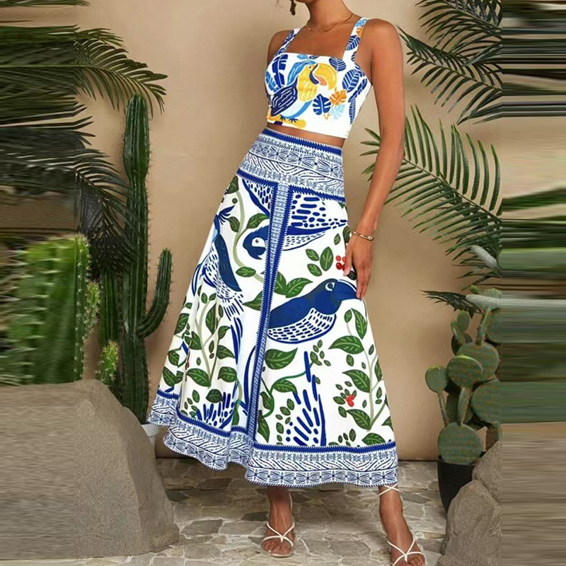 Women Sleeveless Straps Top &  - огляд і ціна Tropic Strap Vintage