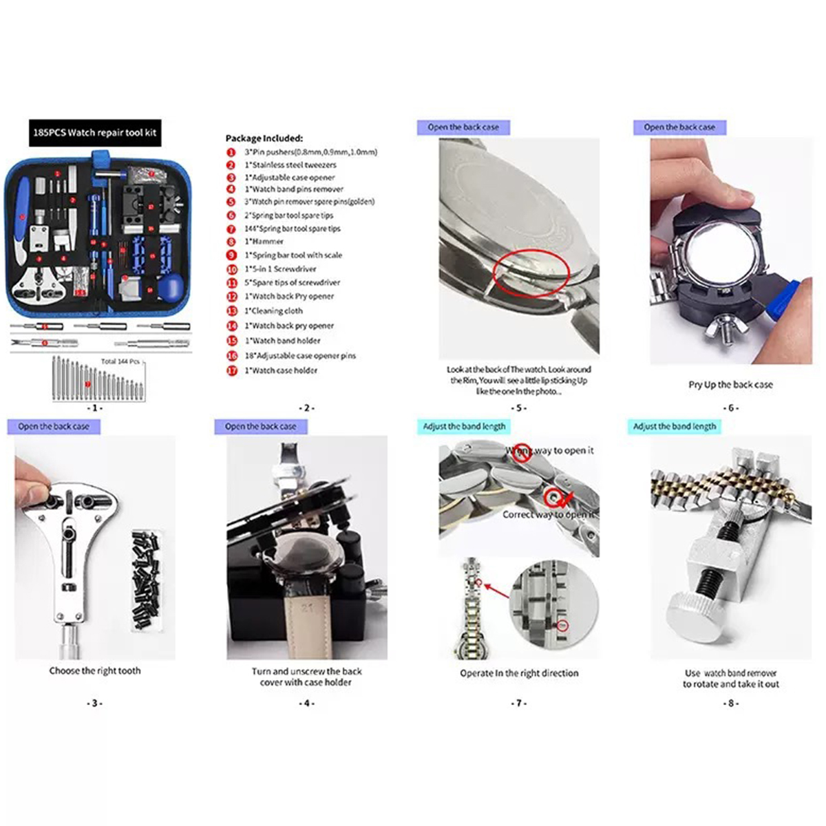 NEW 185pcs Watch Repair Kit Pr - огляд і ціна Spring Bar Tool Set