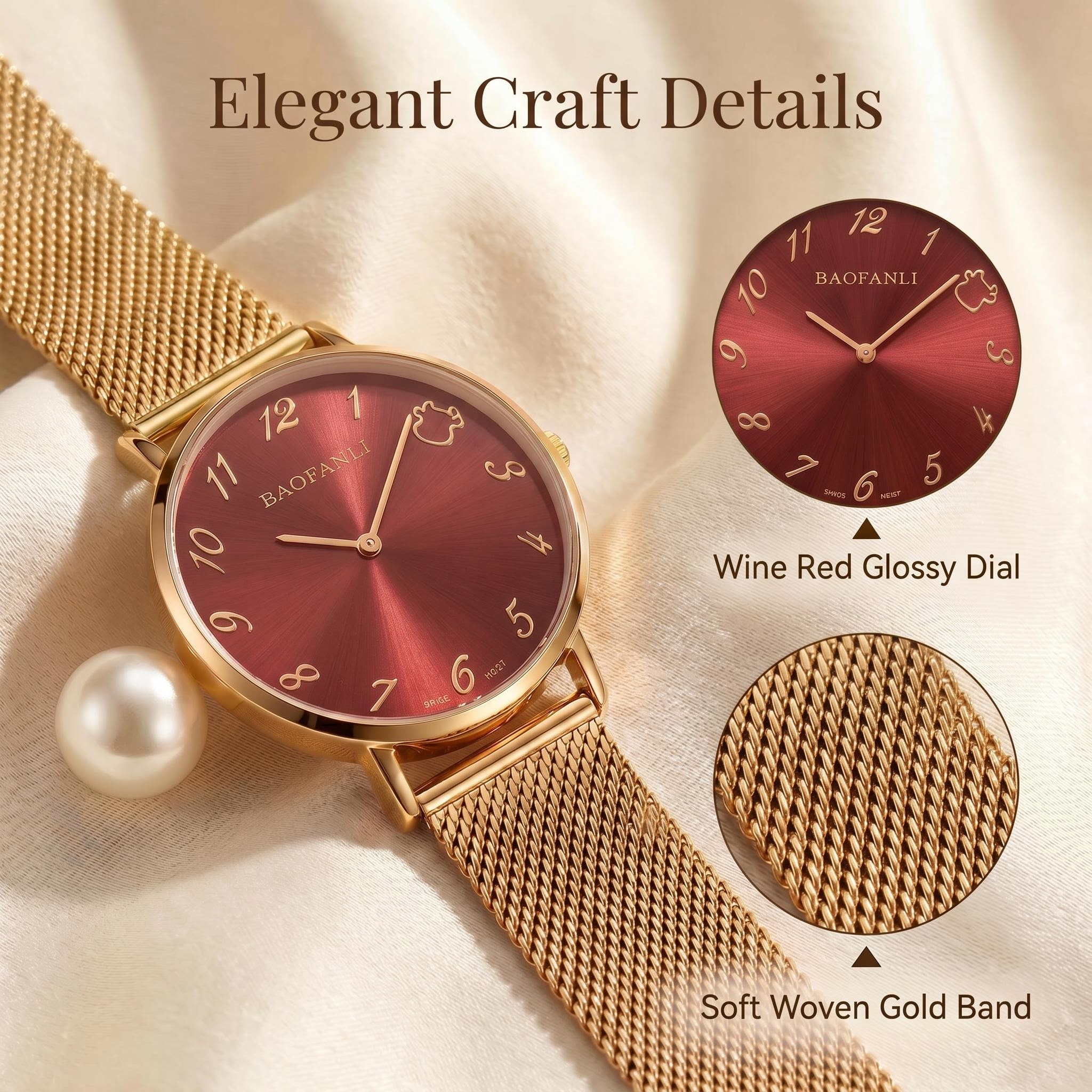 BAOFANLI Women's Quartz Watch, - огляд і ціна Mesh Strap Metal
