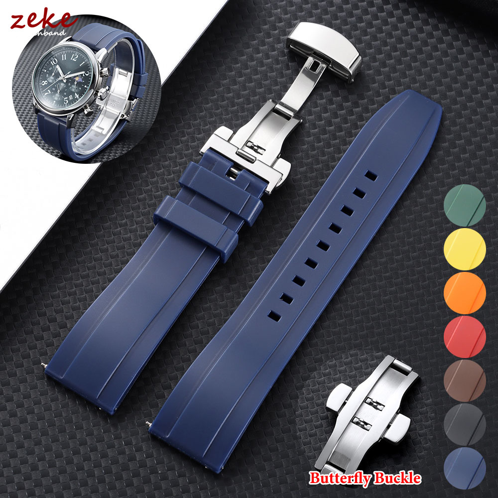 20mm 22mm Rubber Strap for Ome - огляд і ціна Butterfly Clasp Deployant