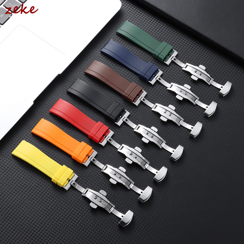 20mm 22mm Rubber Strap for Ome - огляд і ціна Butterfly Clasp Deployant