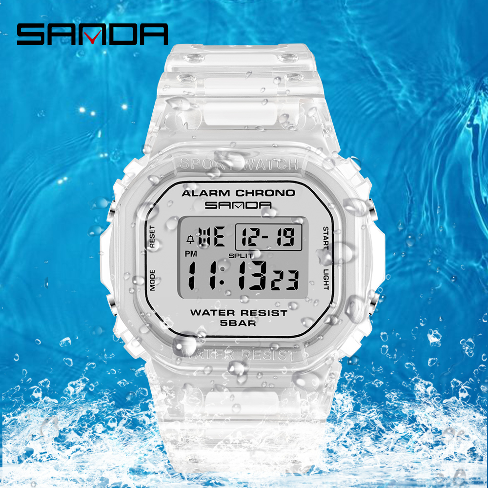 SANDA White Fashion Sport Watc - огляд і ціна Rubber Strap Diver