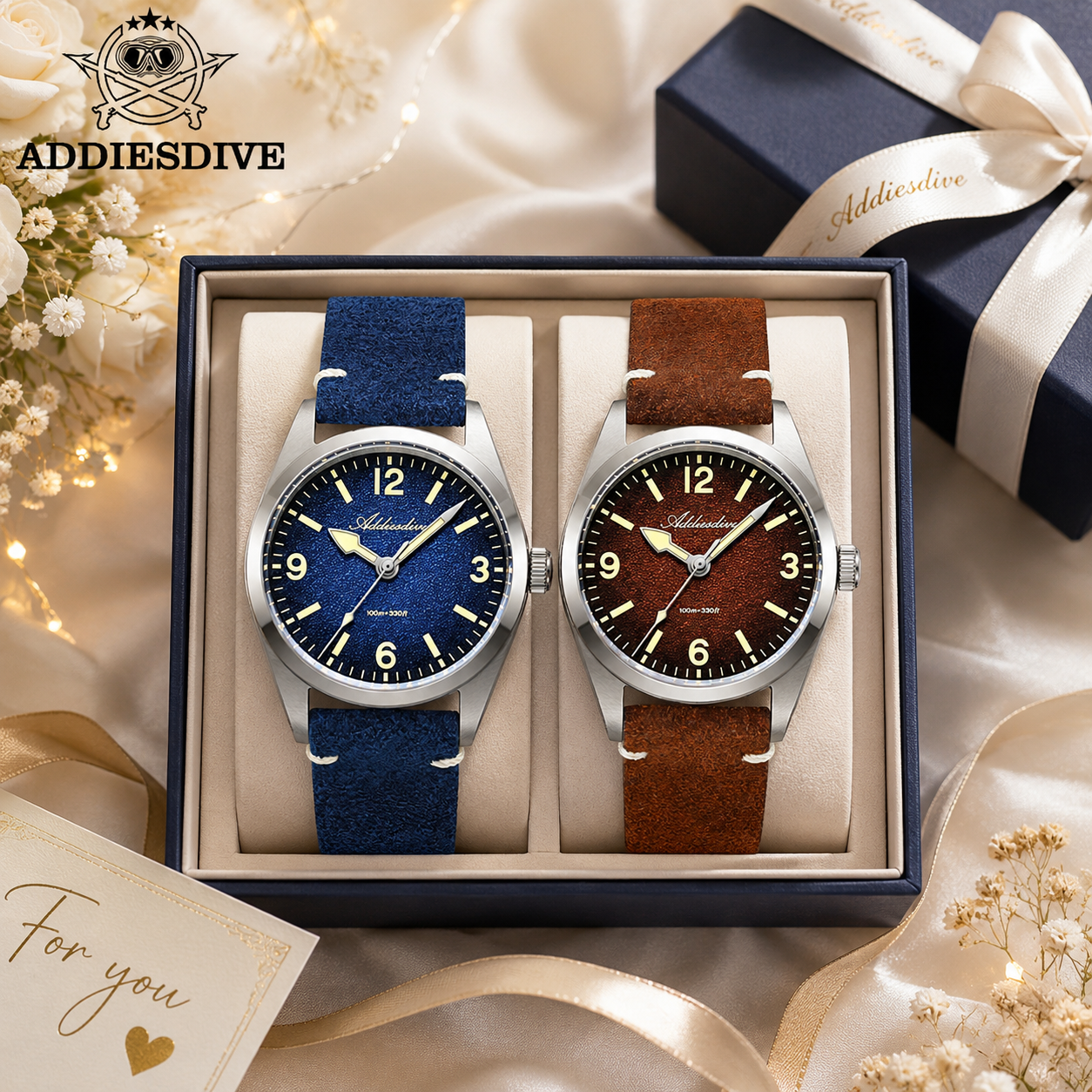 ADDIESDIVE 36MM 200M Waterproo - огляд і ціна Suede Strap Watch