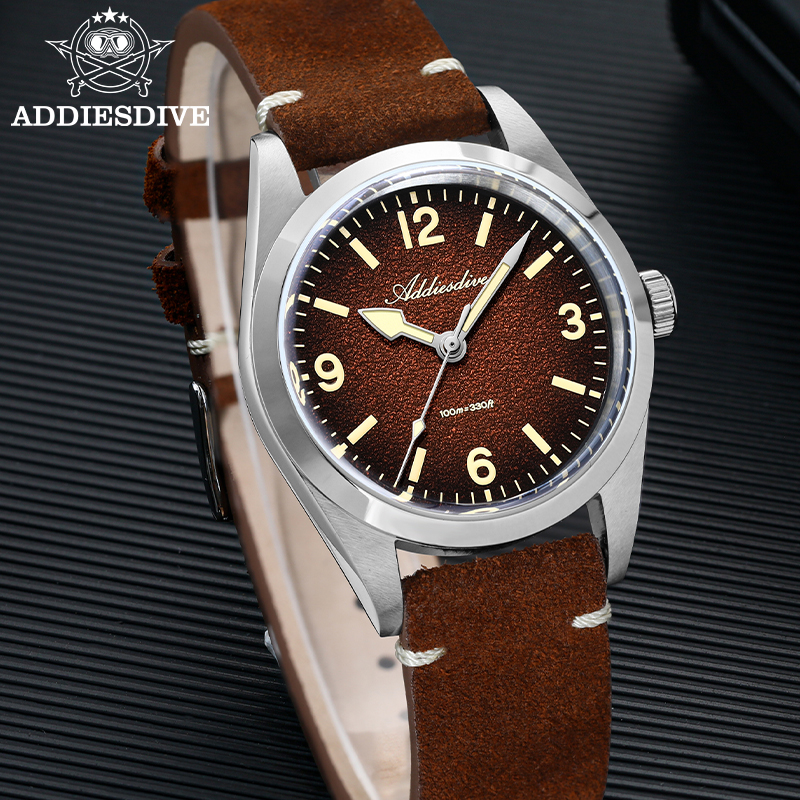 ADDIESDIVE 36MM 200M Waterproo - огляд і ціна Suede Strap Watch