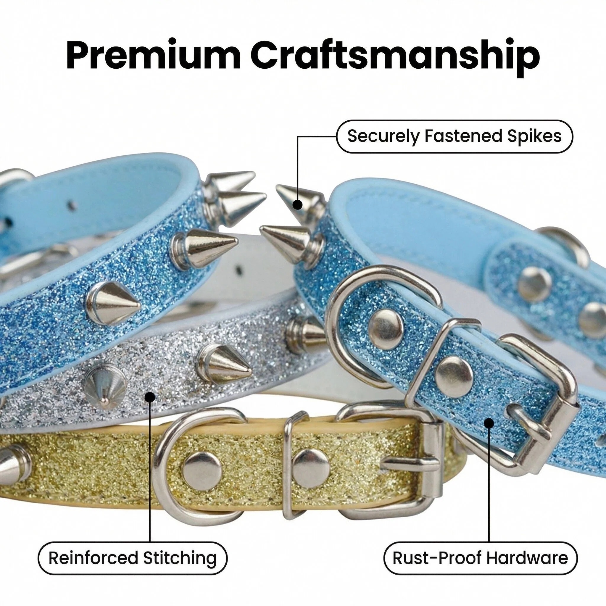 Punk Style Rivet Pet Collar Le - огляд і ціна Leather Strap Quick Release