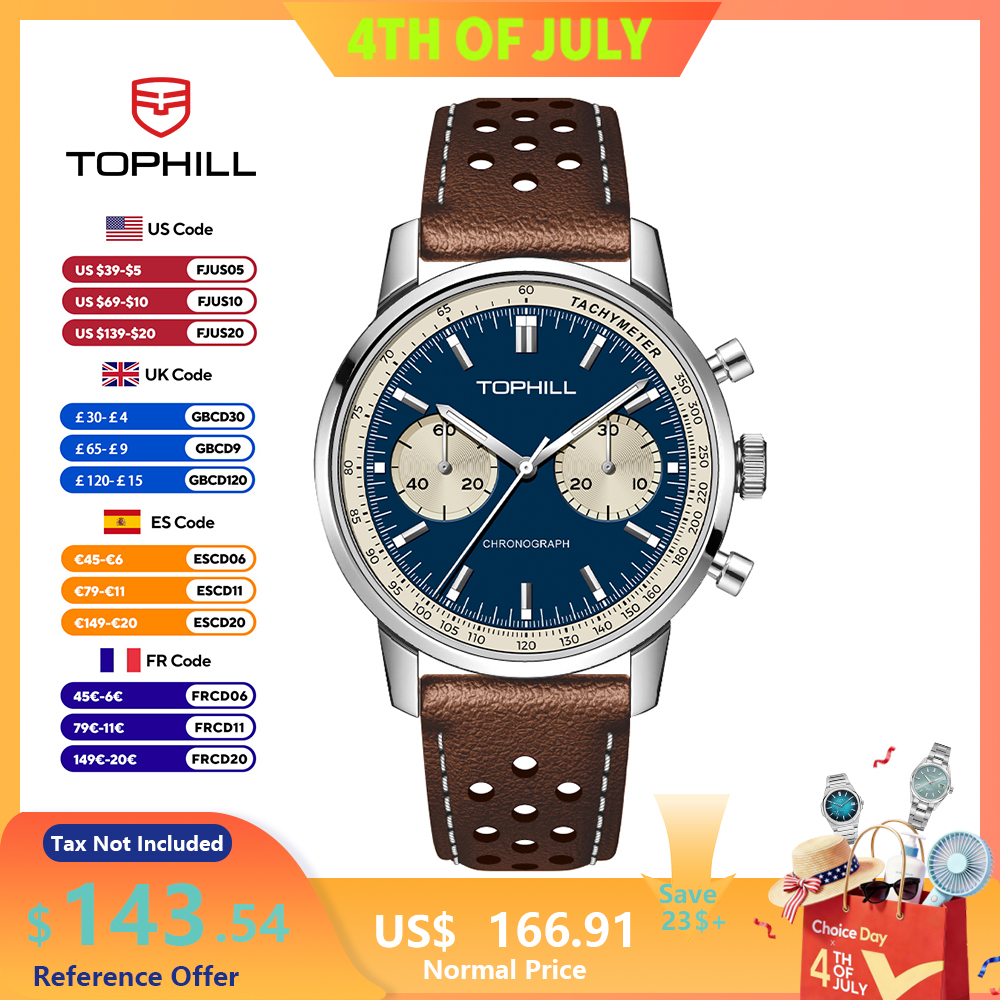 TOPHILL Vintage Racing Chronog - огляд і ціна Tropic Strap Vintage