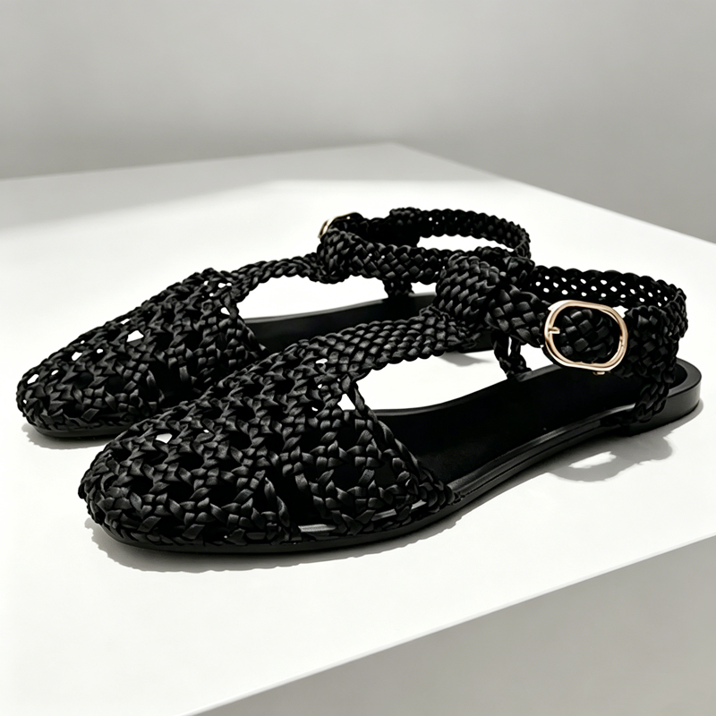 Golden Mesh Woven Flat Sandals - огляд і ціна Mesh Strap Metal