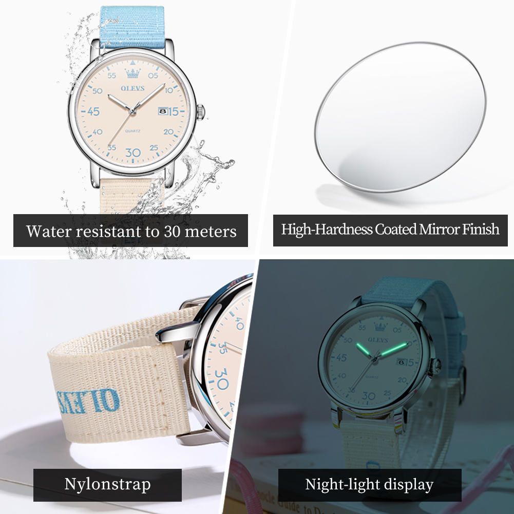 OLEVS Brand New Fashion Retro  - огляд і ціна Canvas Strap Watch