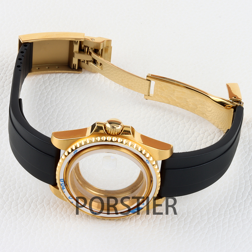 40mm Diver Watch Case for SUB  - огляд і ціна Rubber Strap Diver
