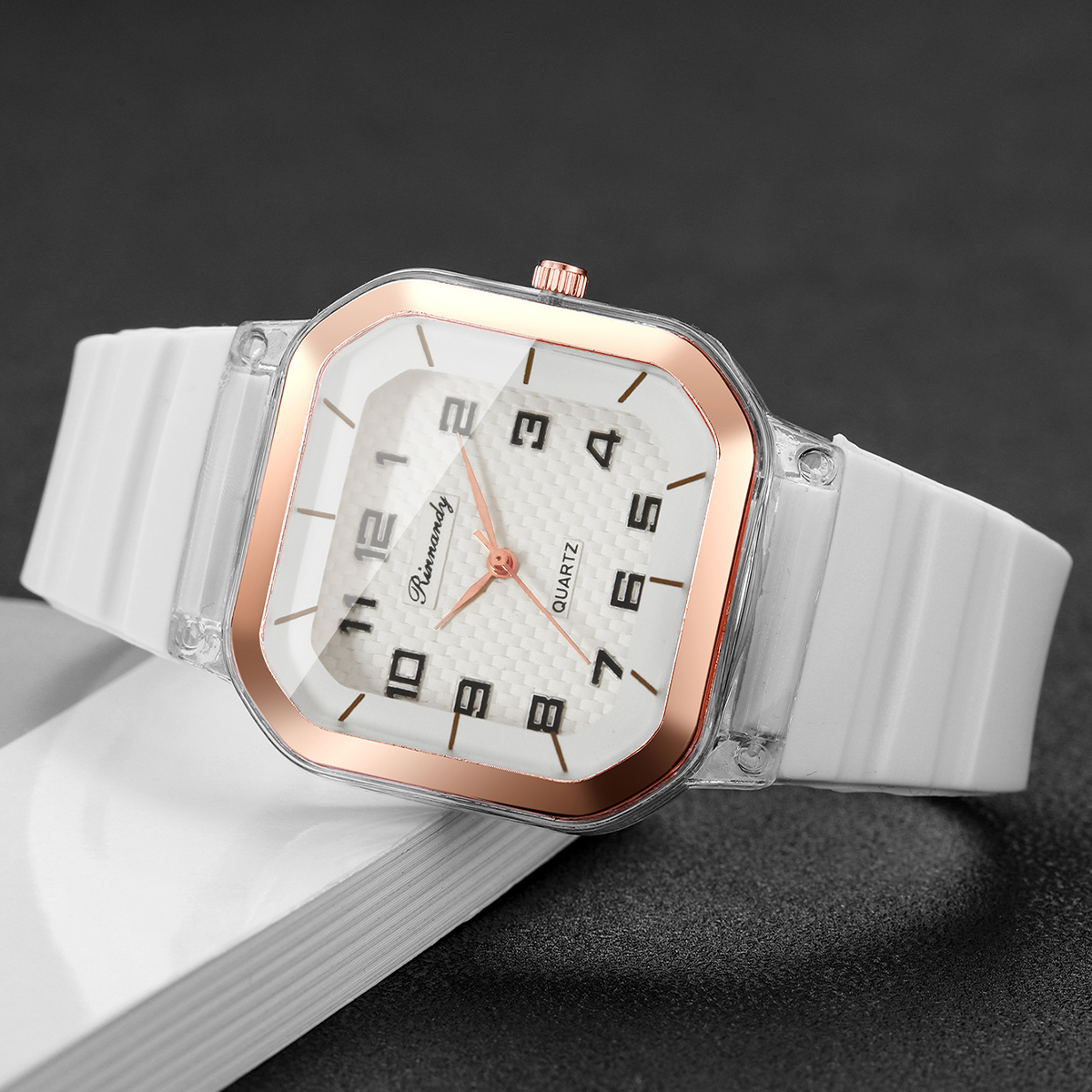 5PCS Fashion Square Arabic Dia - огляд і ціна Silicone Band Women